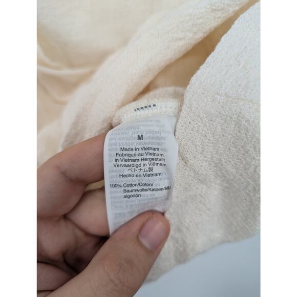 J CREW Womens Faux-Wrap Top In Textured Crepe 100% Cotton Great Condition Med - Picture 4 of 4